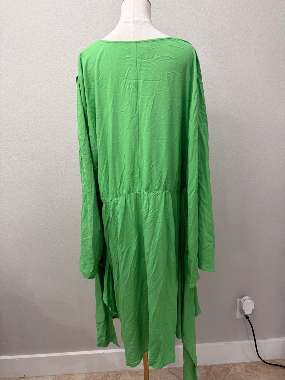 Eloquii Tie Waist Wrap Dress Vibrant Green sz 22 - Picture 3 of 4